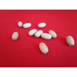 Wooden pearl, oval 10x20 mm 