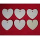 Wooden label Heart set 6 pcs