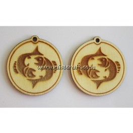 Wooden earring base set. 2 pcs Horoscope