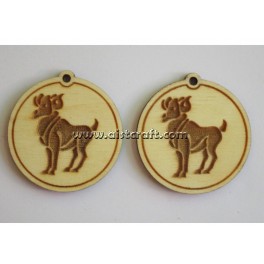 Wooden earring base set. 2 pcs Horoscope