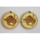 Wooden earring base set. 2 pcs Horoscope