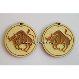 Wooden earring base set. 2 pcs Horoscope