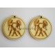 Wooden earring base set. 2 pcs Horoscope