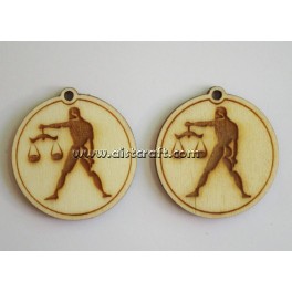 Wooden earring base set. 2 pcs Horoscope