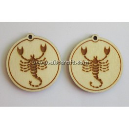 Wooden earring base set. 2 pcs Horoscope