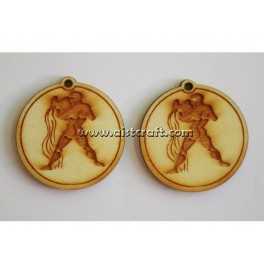 Wooden earring base set. 2 pcs Horoscope