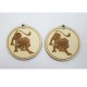 Wooden earring base set. 2 pcs Horoscope