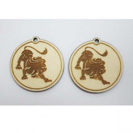 Wooden earring base set. 2 pcs Horoscope