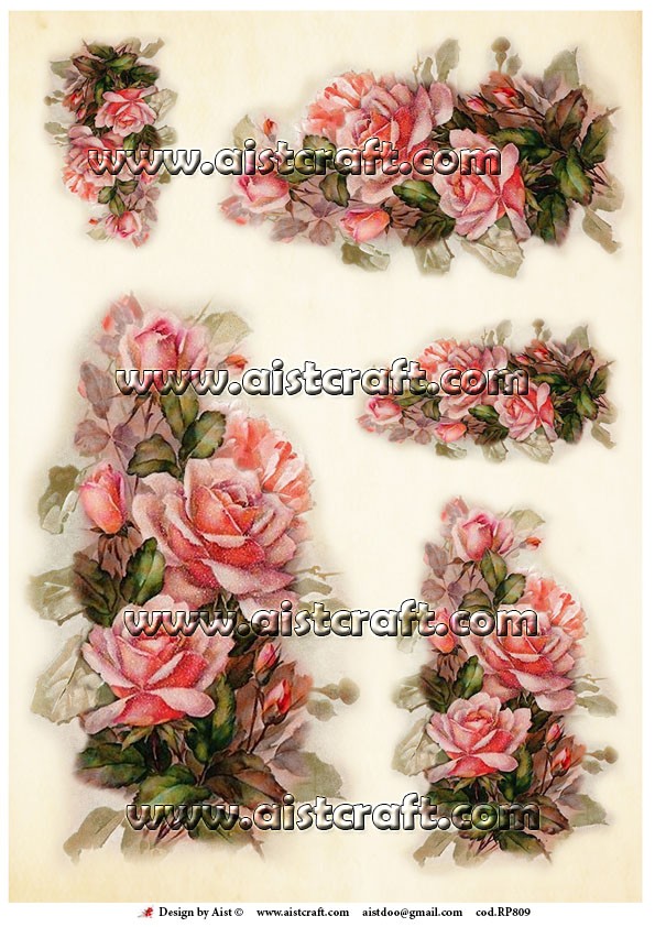 Rice paper for decoupage Vintage Roses