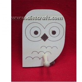 Wooden hook Owl