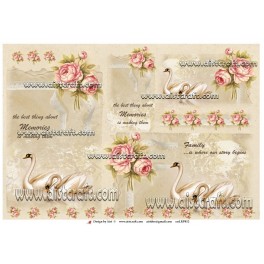 Rice paper for decoupage Wedding Swans