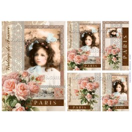 Rice paper for decoupage Vintage girl