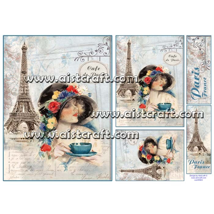 Rice paper for decoupage Vintage Paris