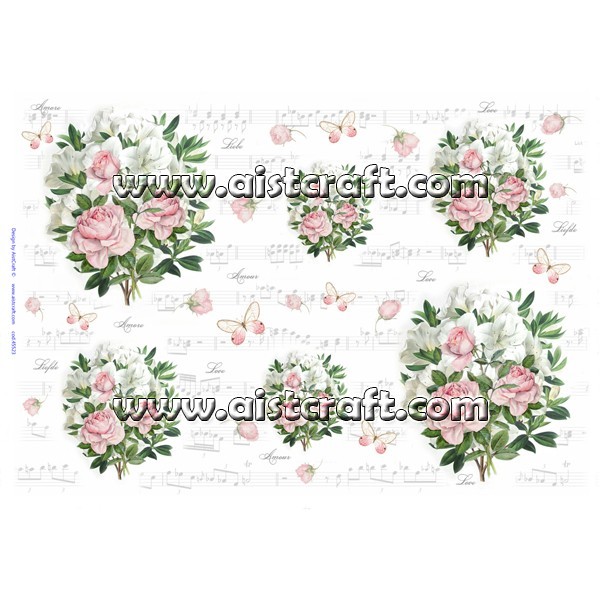 Rice paper for decoupage Wedding Roses