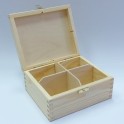 Wooden tea box 4 compartments 