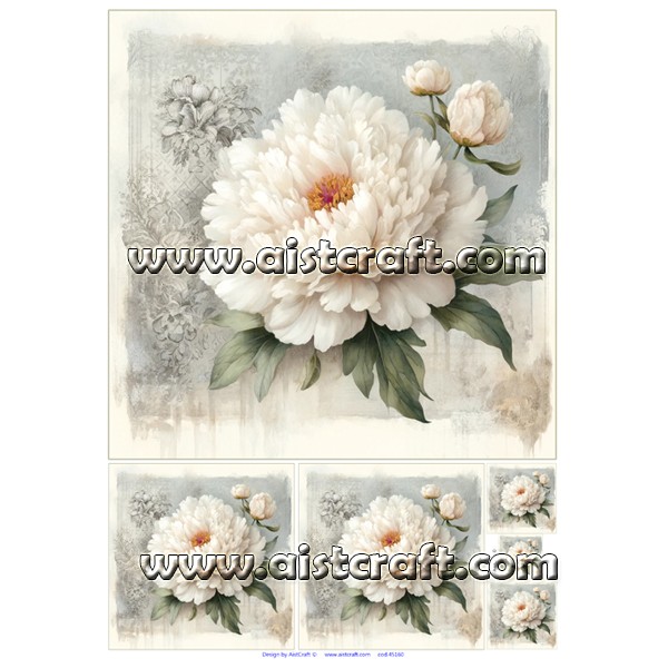 Peony Rice Paper Rice paper for decoupage White Peony